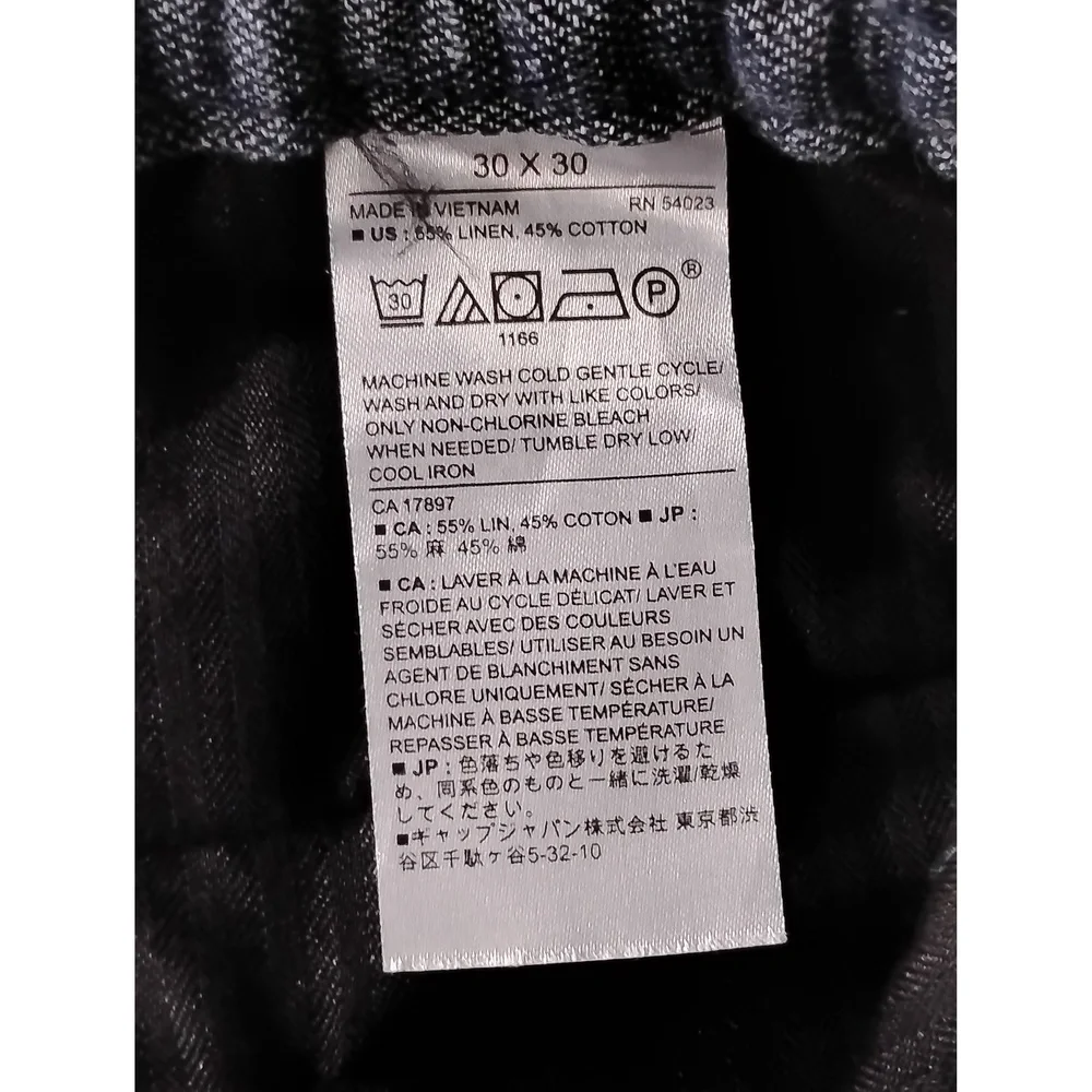 Minimalist Streetwear Banana Republic Mason Pant 30x30 Linen Cotton Drawstring